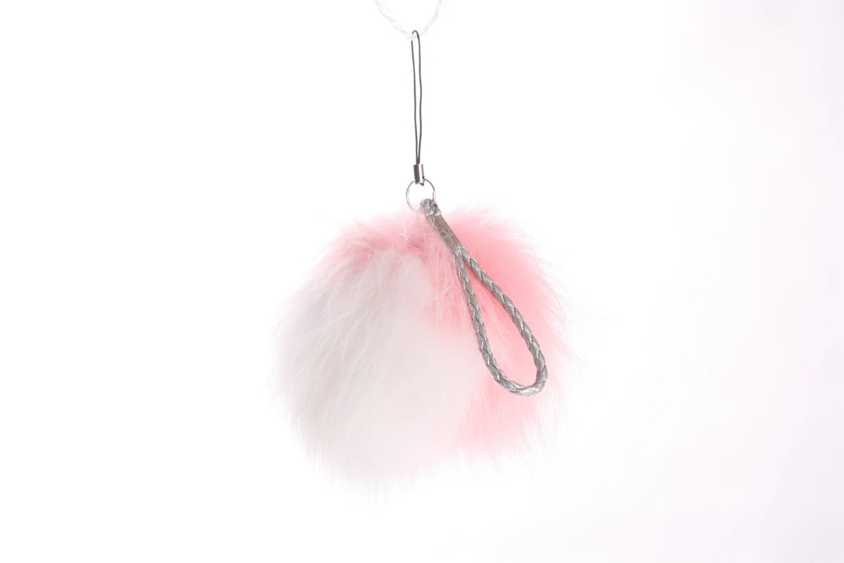 Zweifarbiger Bommel Anhänger, Bild 2 von 3