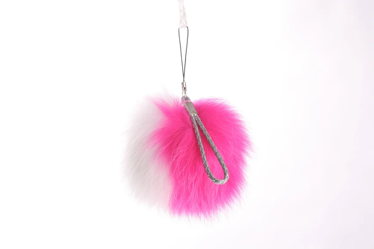 Zweifarbiger Bommel Anhänger, Bild 3 von 3